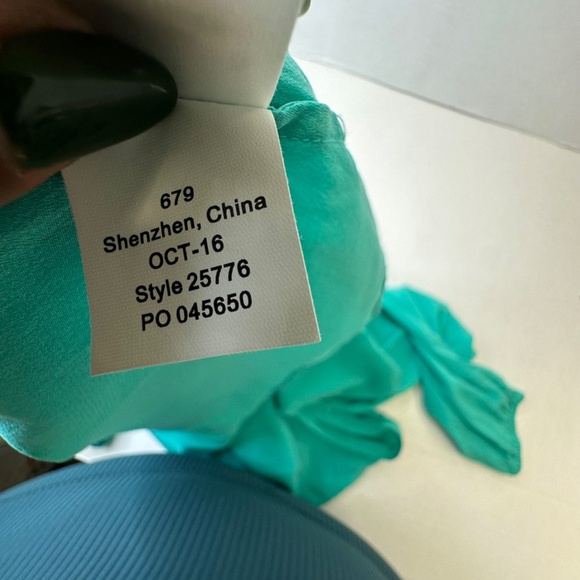 Lilly Pulitzer Silk Blend Finch Long Sleeve Teal Top Size Medium - Picture 6 of 11